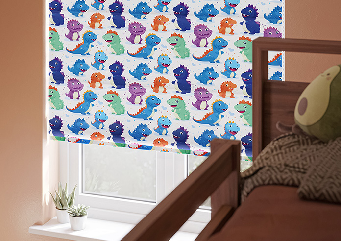 Roarsome, Multi - Twist&Fit Roman Blind - Image 5